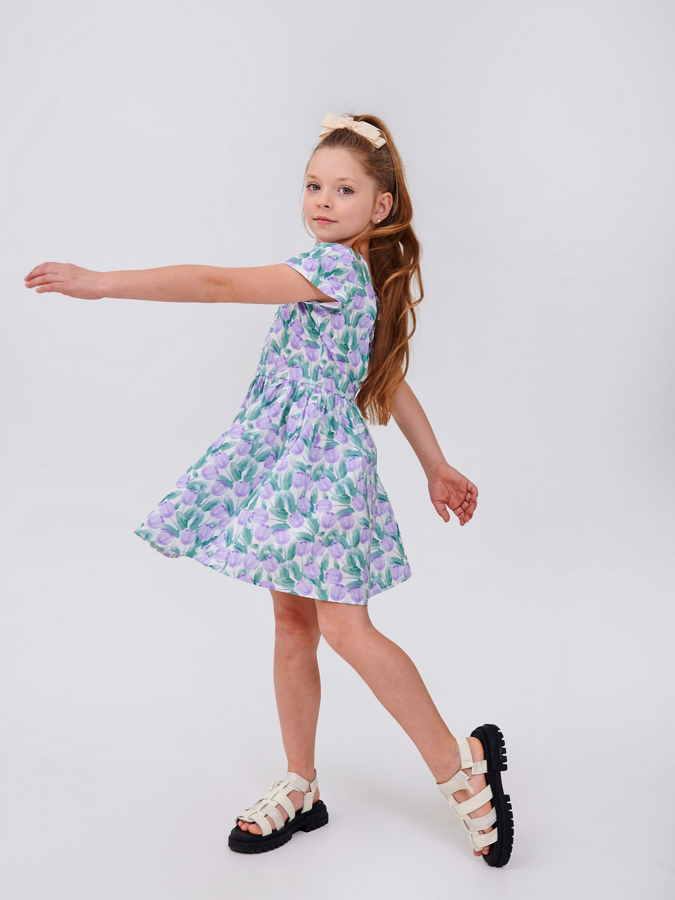 Платье мини SMIL модель smil_120430-1-risunok-lavandovye-tulpany Фото