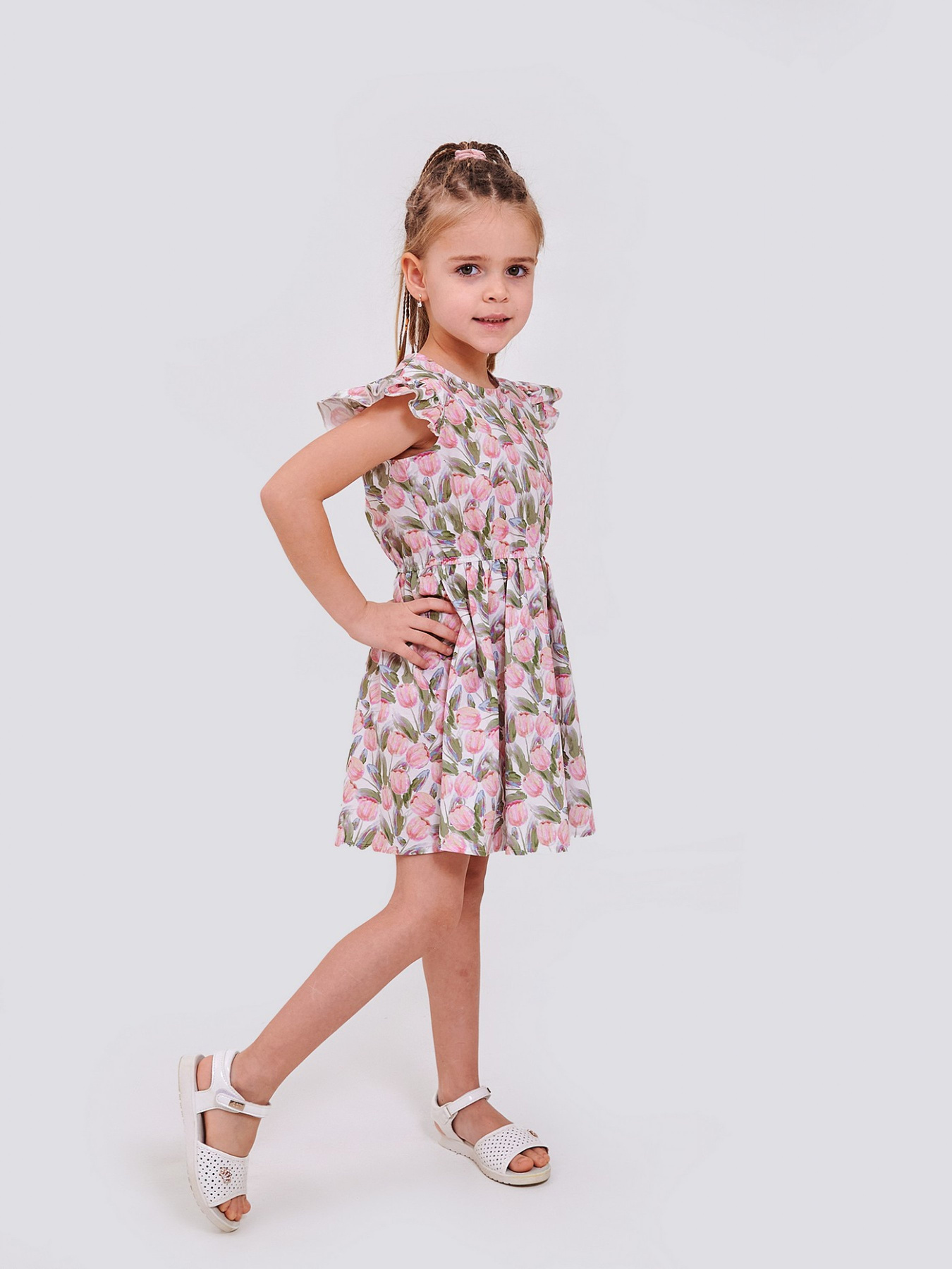 Платье мини SMIL модель smil_120426-1-risunok-rozovye-tulpany Фото