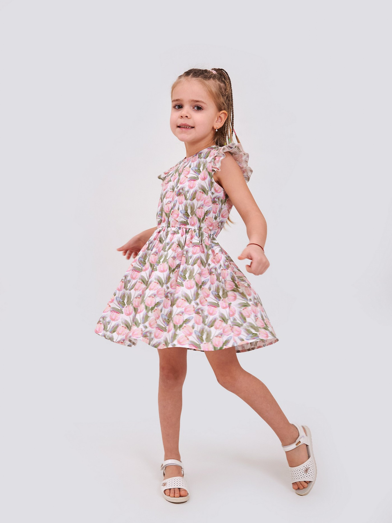 Платье мини SMIL модель smil_120426-1-risunok-rozovye-tulpany Фото