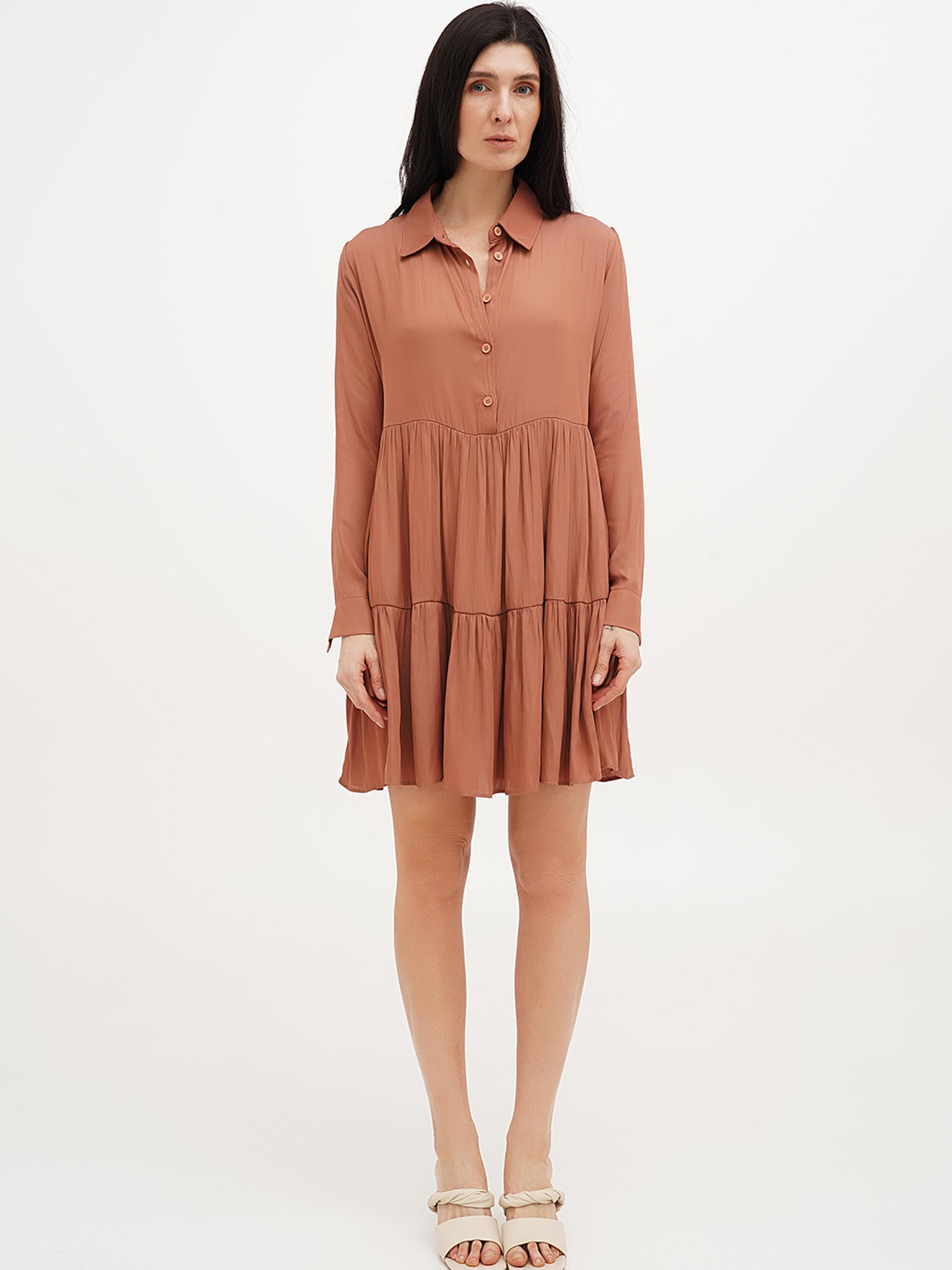 Платье мини Vicolo модель 221-VC-1811_коричневый Фото