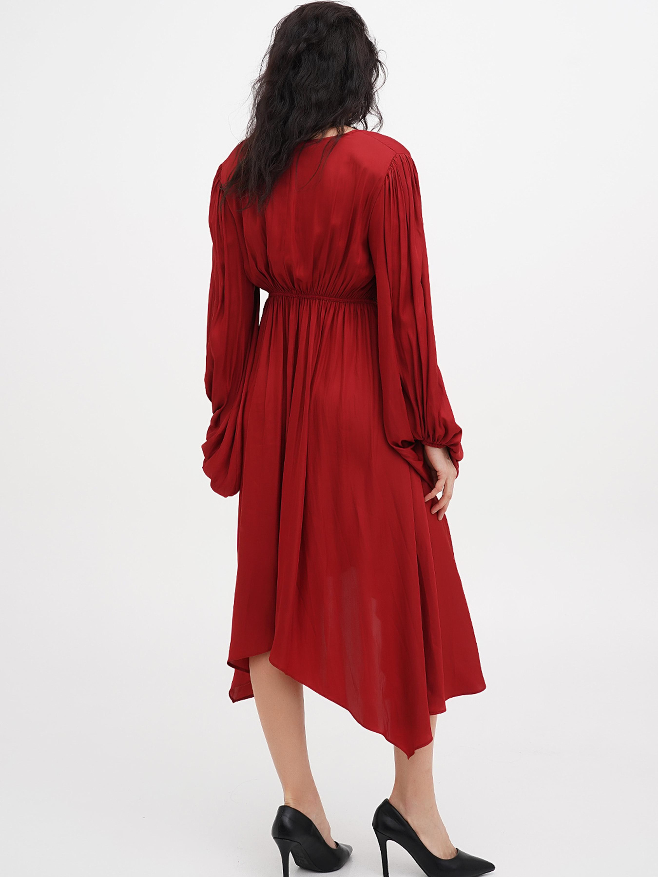 Платье миди Vicolo модель 221-VC-1812_бордовый Фото