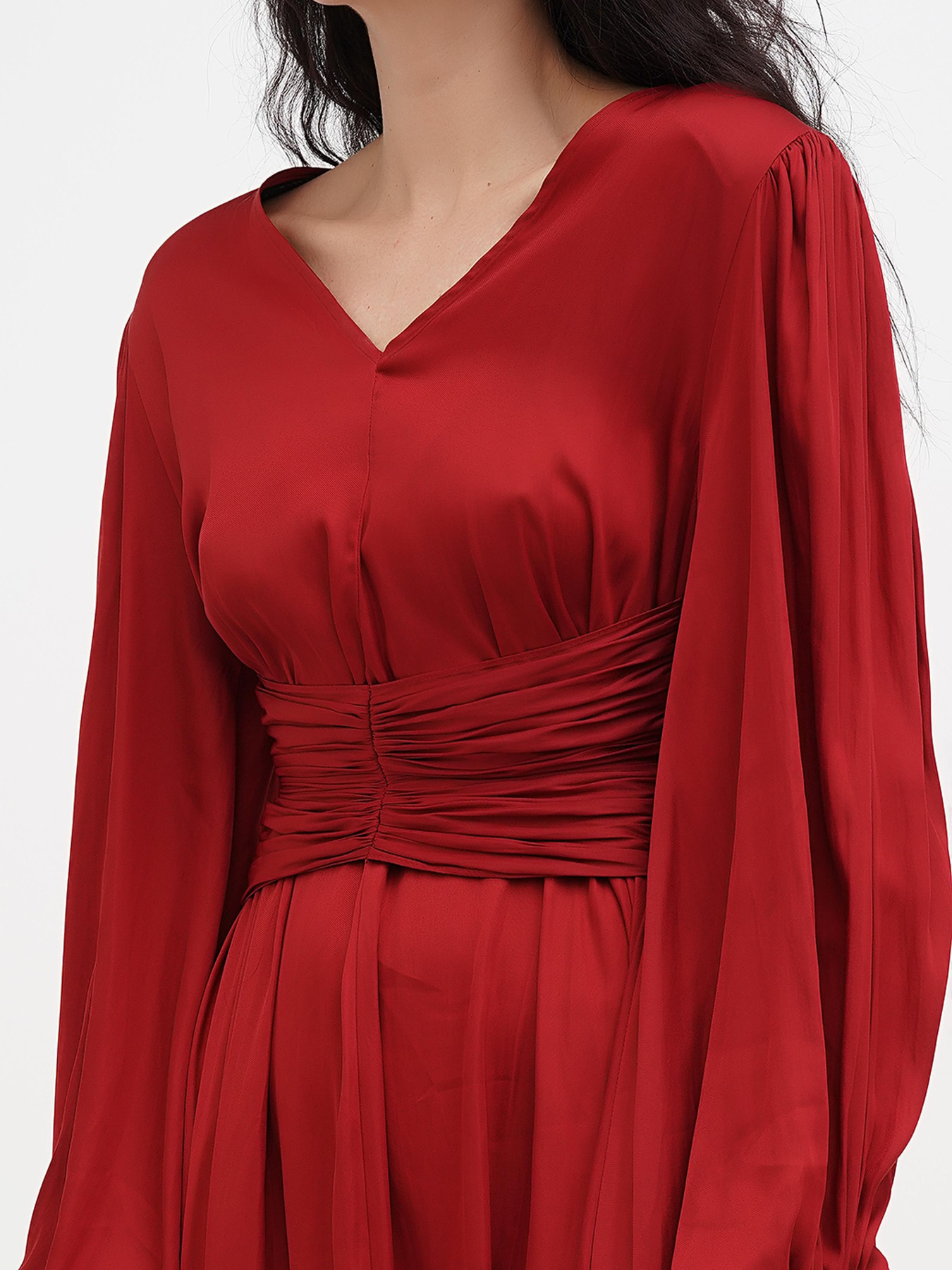 Платье миди Vicolo модель 221-VC-1812_бордовый Фото