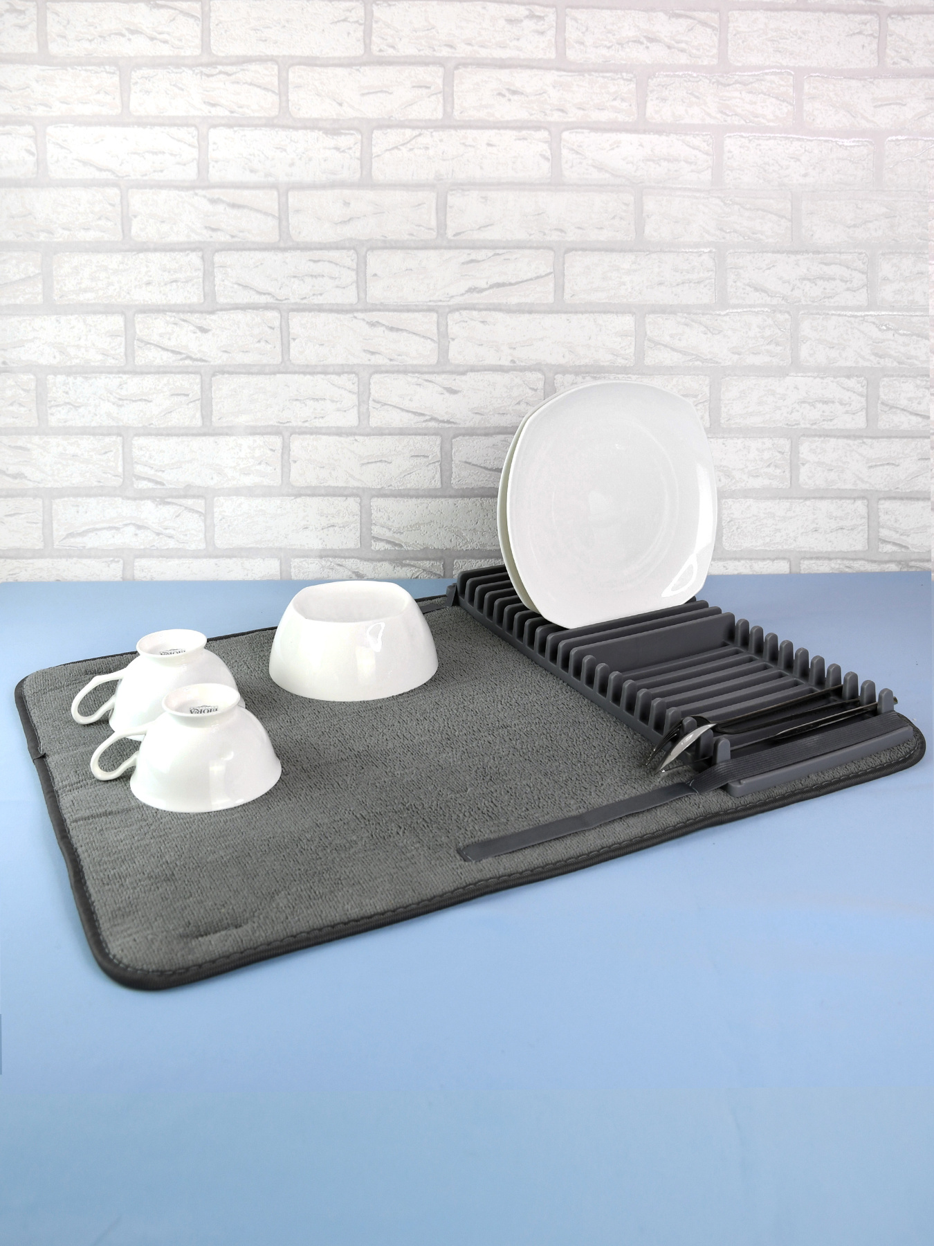 Сушка для посуды с текстильным ковриком Homax модель BR-07 Фото