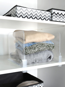 Разделитель для полки прозрачный пластик, 2 шт. Homax модель BR-22 Фото