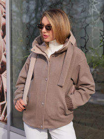 Куртки MilaNova модель Куртка К-368 капучино+бежевый Фото