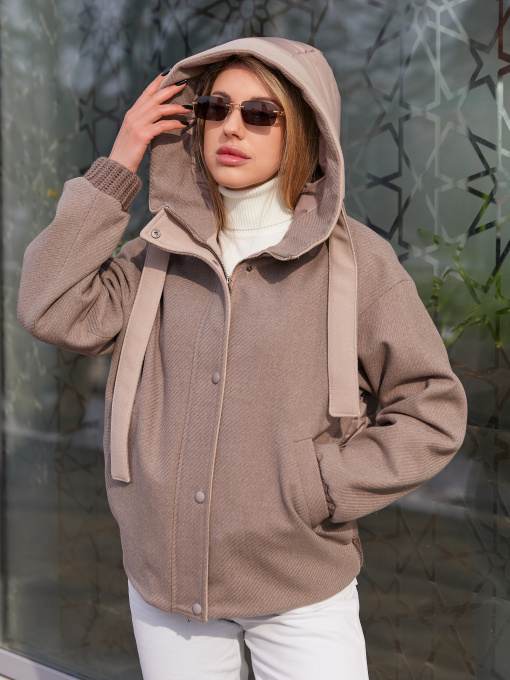 Куртки та дублянки MilaNova модель Куртка К-368 капучино+бежевый Фото