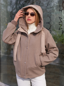 Куртки та дублянки MilaNova модель Куртка К-368 капучино+бежевый Фото