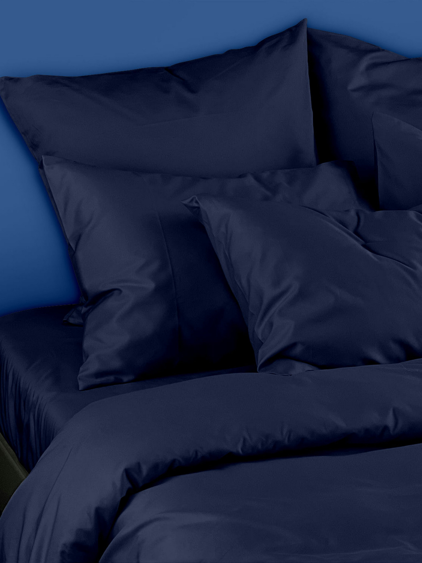 Наволочка сатин на подушку DARK BLUE Cosas модель Satin_Blue_40 Фото