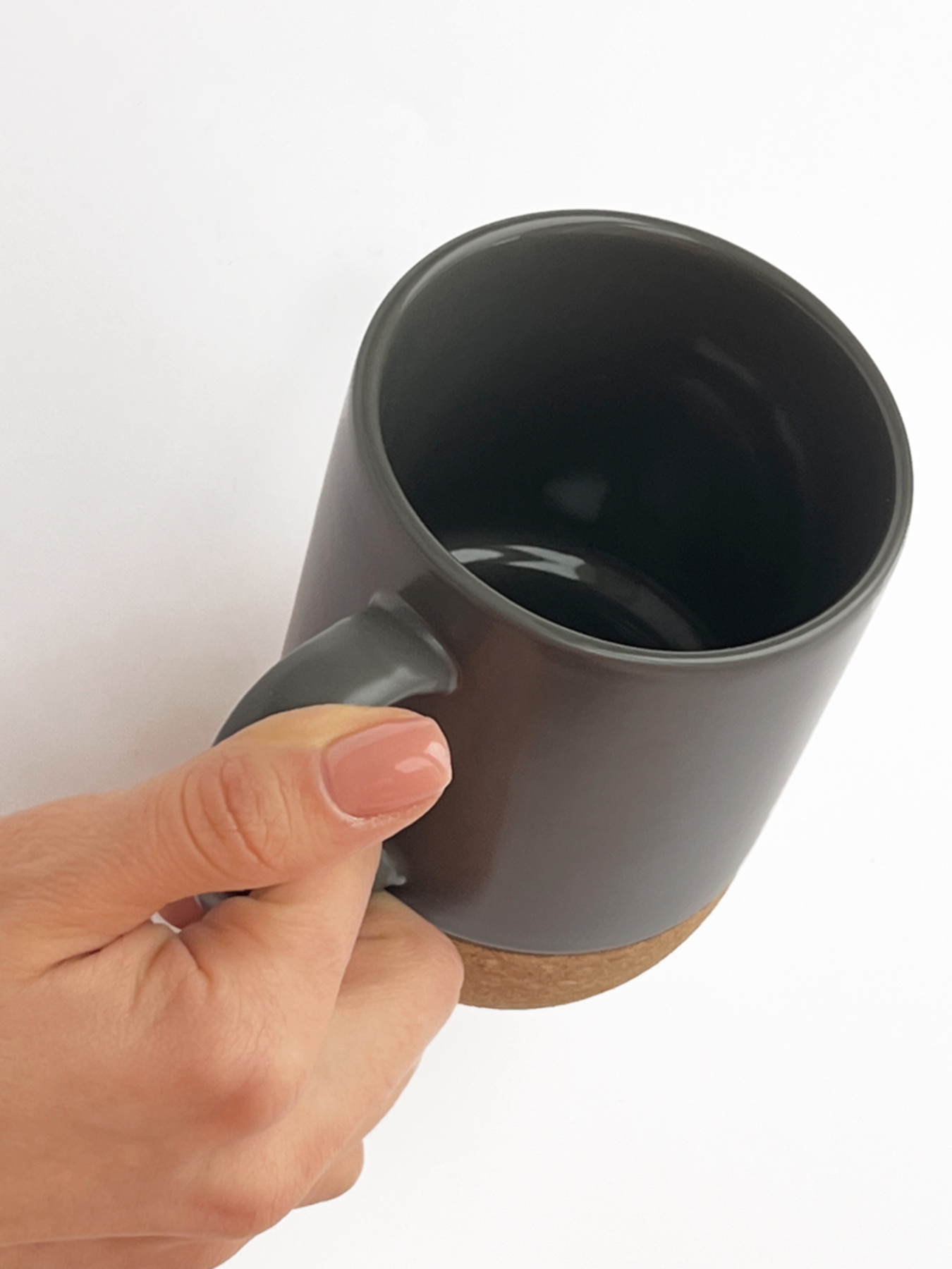 Кружка с пробковой подставкой серая MBM HOME модель KP-14 GRAY Фото