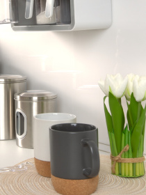 Кружка с пробковой подставкой серая MBM HOME модель KP-14 GRAY Кружка с пробковой подставкой серая MBM HOME модель KP-14 GRAY Фото