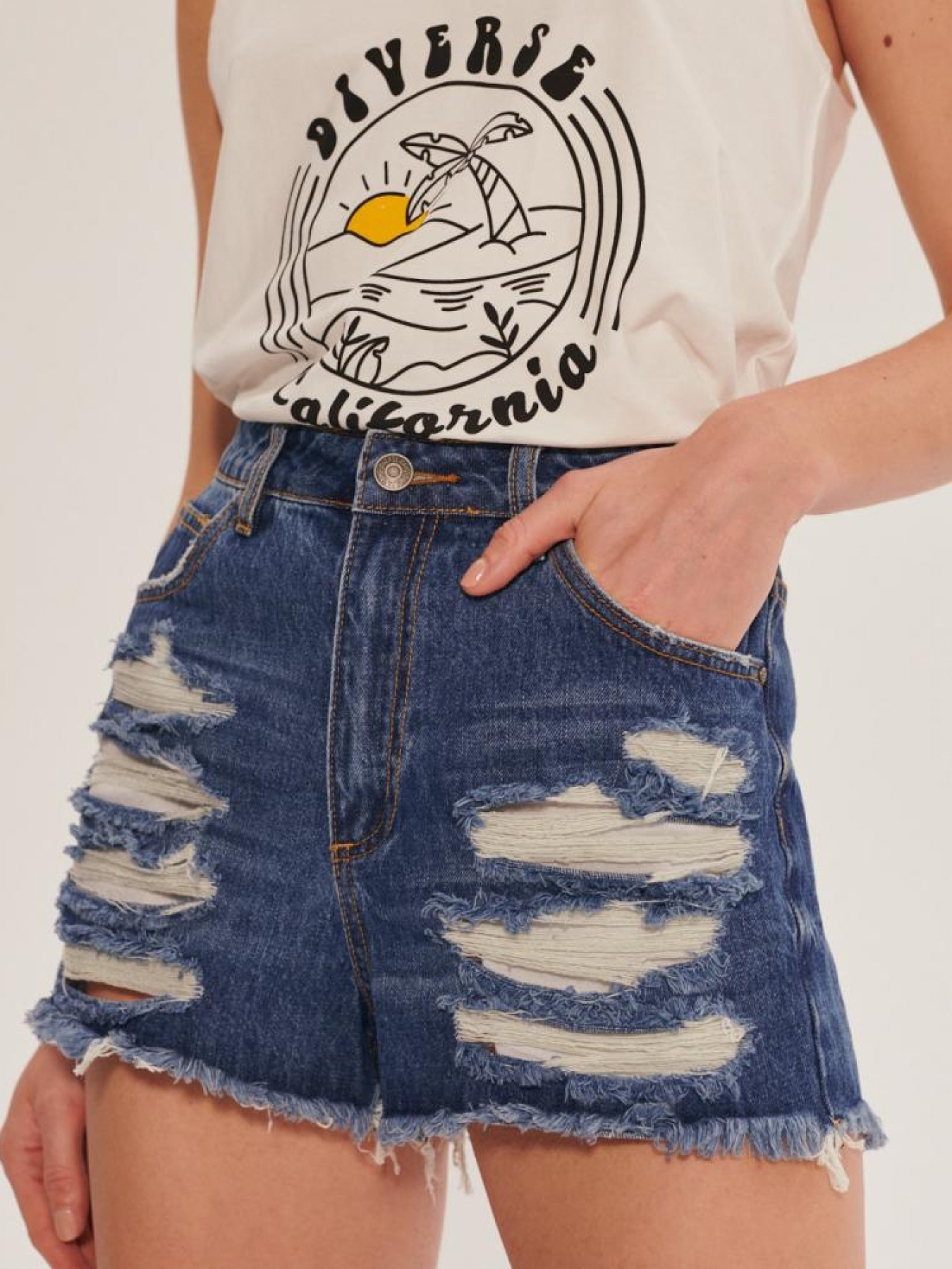 Джинсовые шорты DIVERSE Calesa модель 10039537 Фото