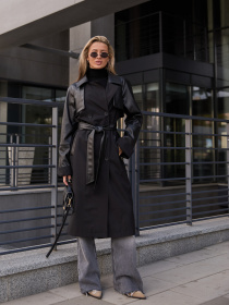 Тренч MilaNova модель Плащ Q-96 черный Фото