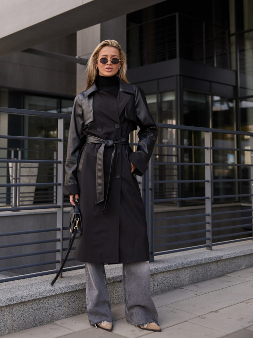 Тренч MilaNova модель Плащ Q-96 черный Фото