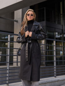 Тренч MilaNova модель Плащ Q-96 черный Фото