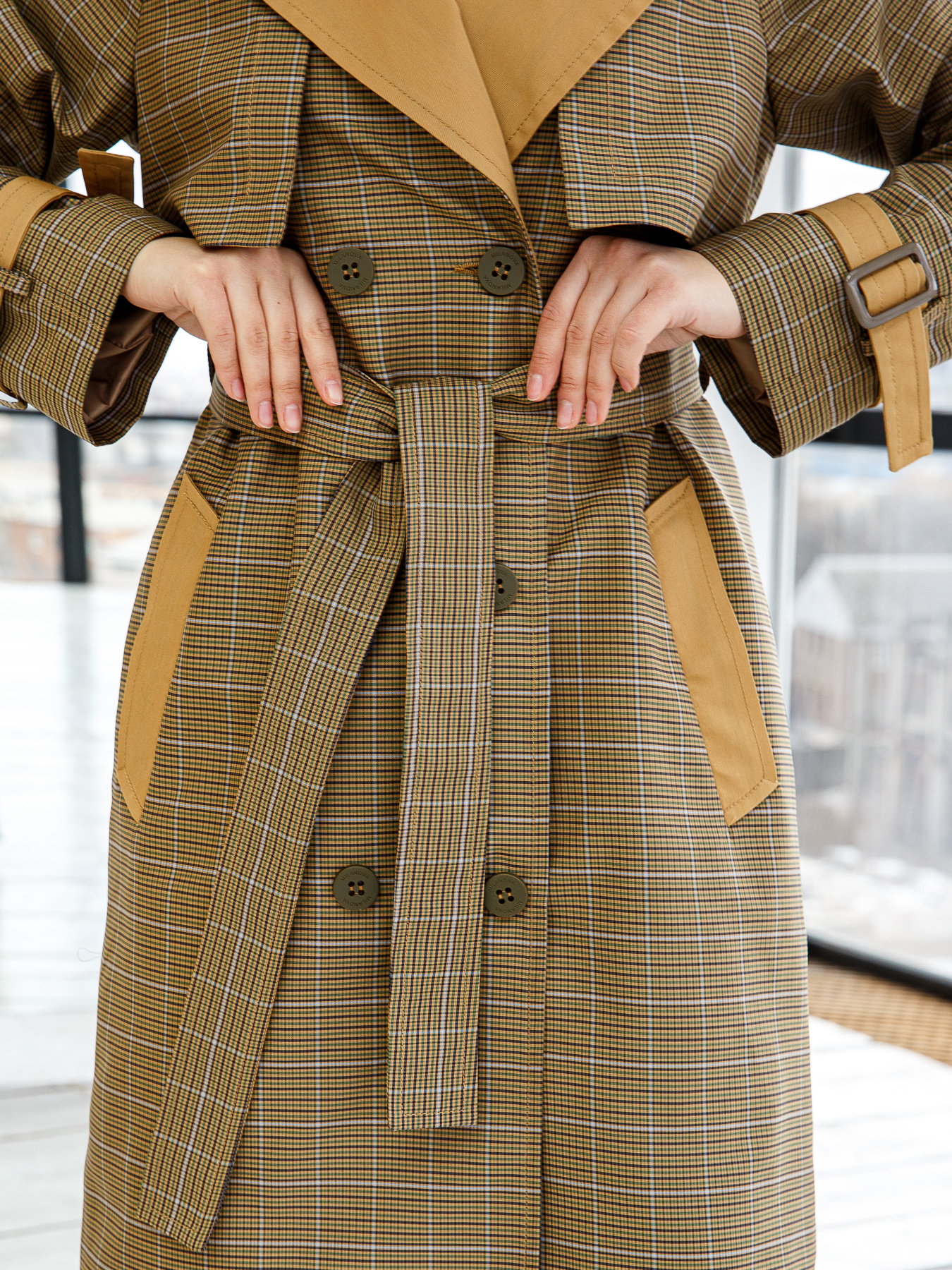 Тренч MilaNova модель Плащ Q-93 хаки Фото