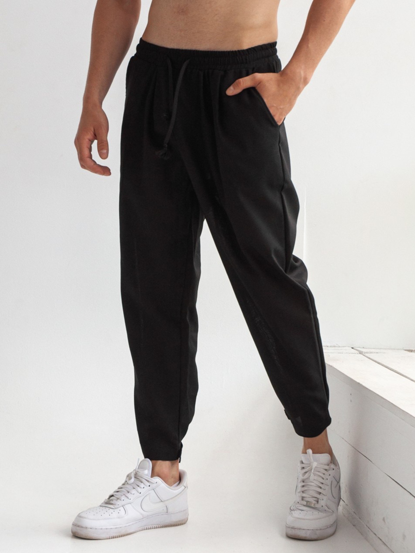 Штани повсякденні IJ модель lipuchki-linen-black-man Фото