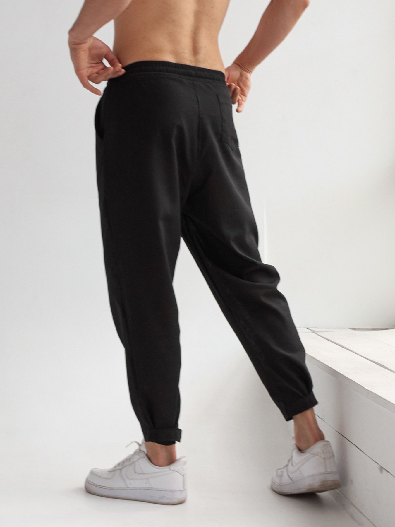 Повседневные штаны IJ модель lipuchki-linen-black-man Фото