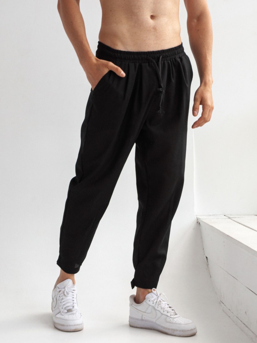 Повсякденні штани IJ модель lipuchki-linen-black-man Фото
