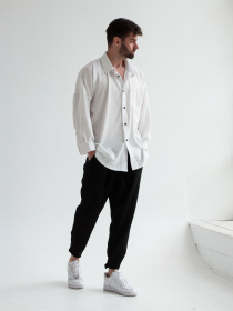 Повседневные штаны IJ модель lipuchki-linen-black-man Фото