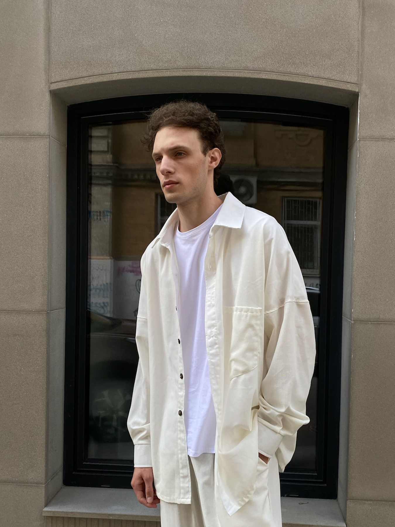 Сорочка повсякденна IJ модель ij-sorochka-linen-milk-man Фото