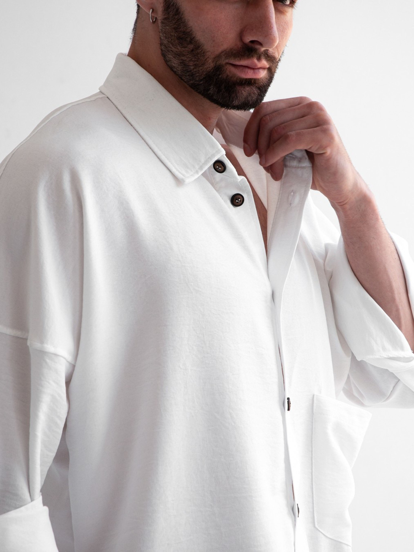 Рубашка повседневная IJ модель ij-sorochka-linen-white-man Фото