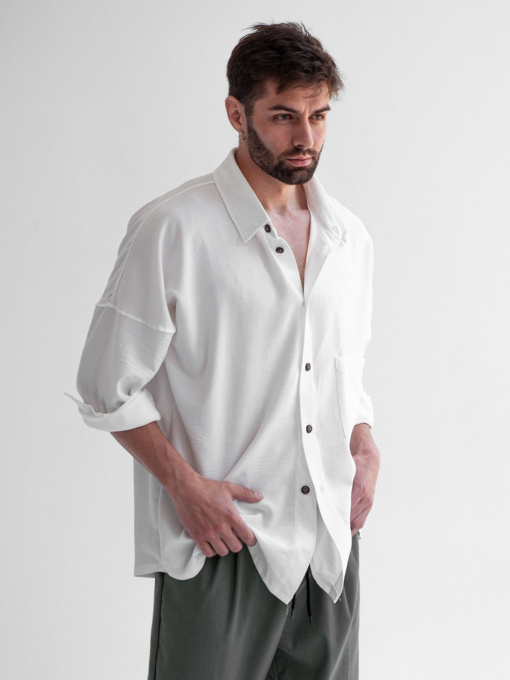 Рубашка повседневная IJ модель ij-sorochka-linen-white-man Фото