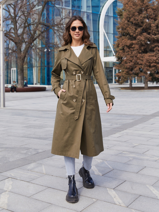 Тренч MilaNova Модель Плащ Q-88 хаки Фото