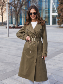 Тренч MilaNova модель Плащ Q-88 хаки Фото
