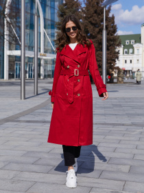 Тренч MilaNova модель Плащ Q-88 красный Фото