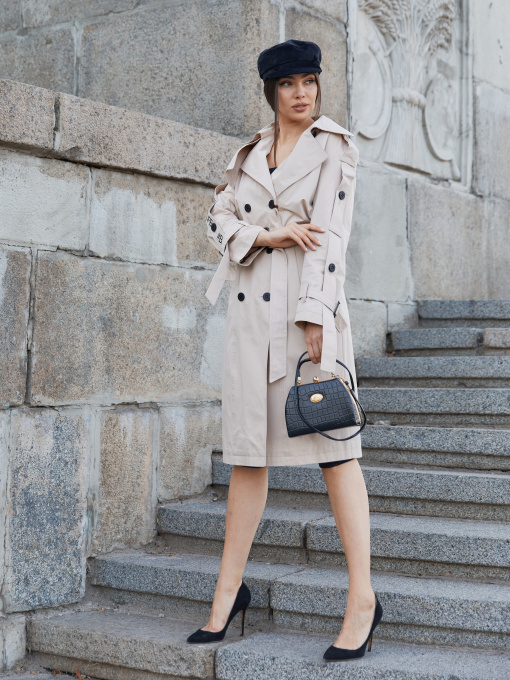 Тренч MilaNova модель Плащ Q-44 бежевый Фото