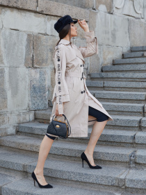 Тренч MilaNova модель Плащ Q-44 бежевый Фото