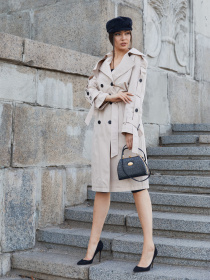 Тренч MilaNova модель Плащ Q-44 бежевый Фото