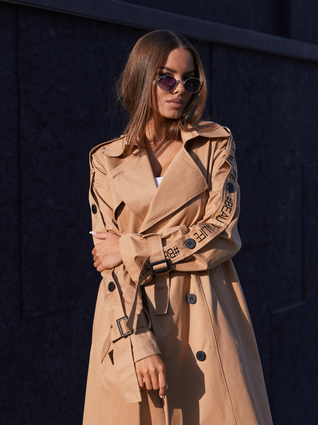 Тренч MilaNova модель Плащ Q-44 кемел Фото