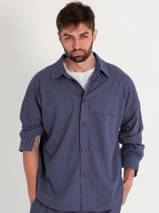 Рубашка повседневная IJ модель ij-sorochka-linen-jeans-man Фото