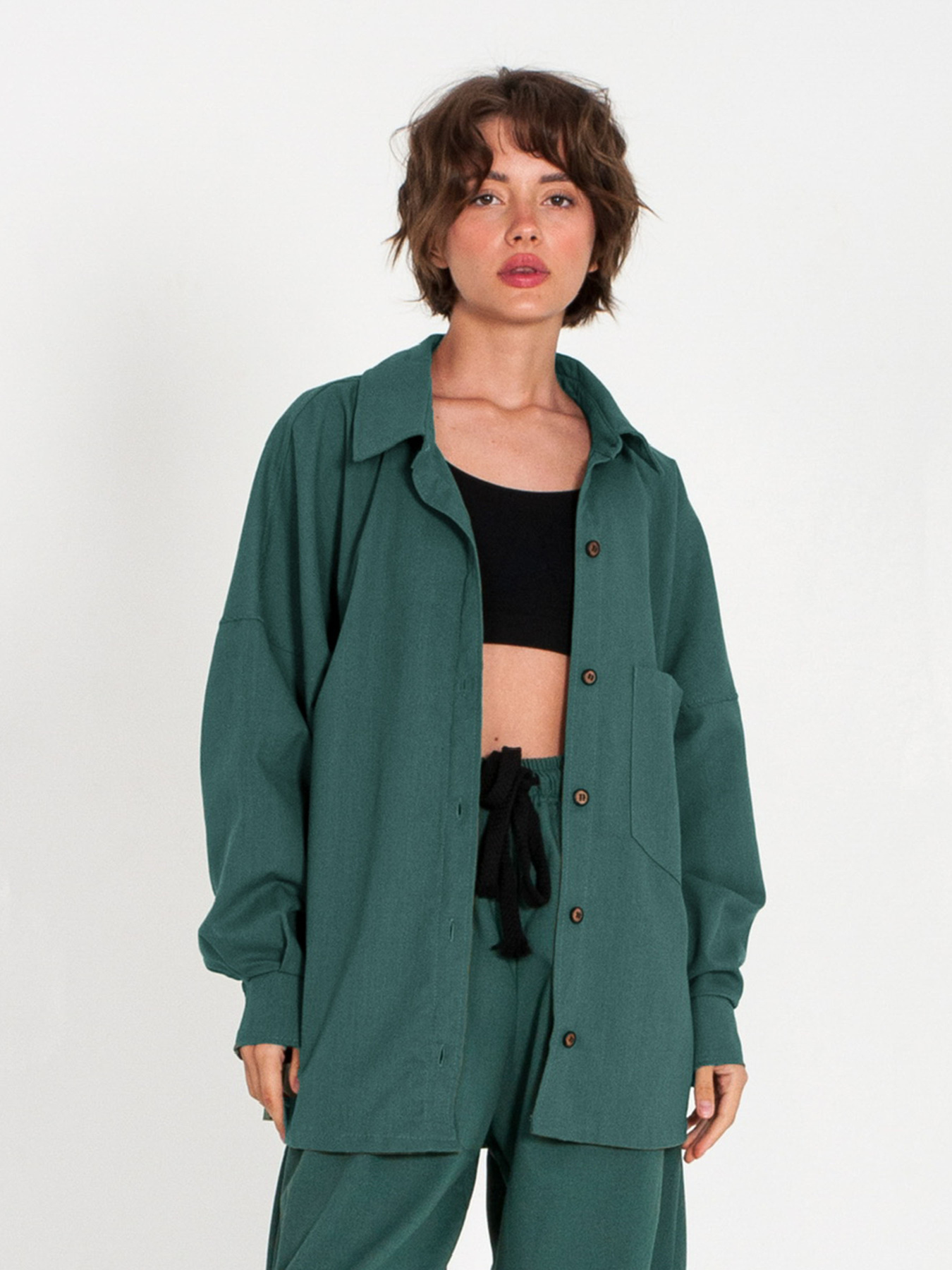 Сорочка IJ модель ij-sorochka-linen-emerald Фото