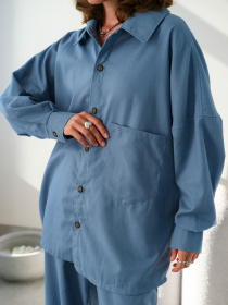 Рубашка IJ модель ij-sorochka-linen-blue Фото