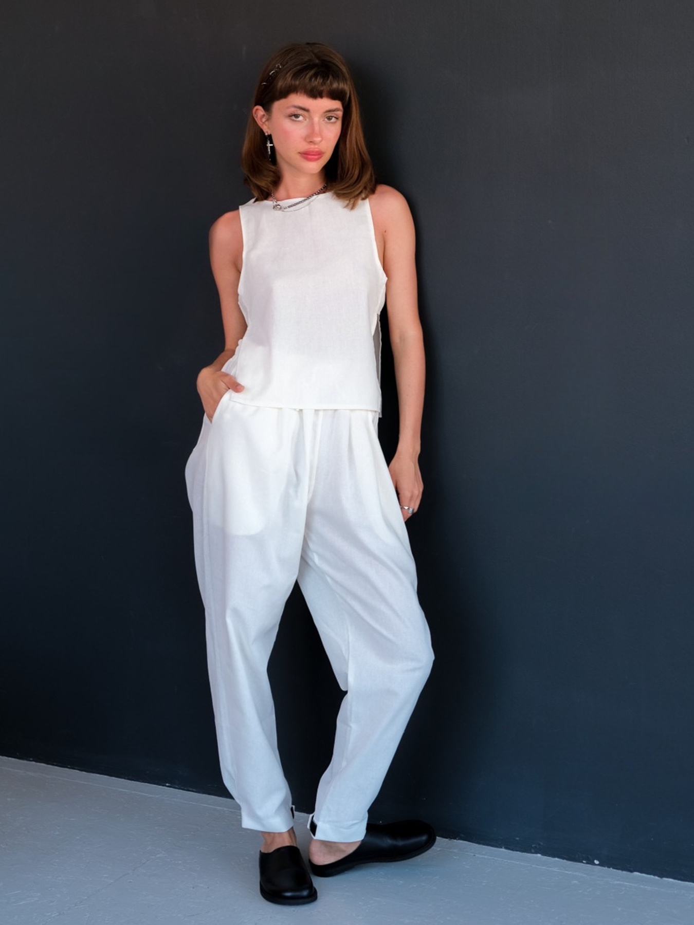 Штани повсякденні IJ модель Копія_lipuchki-linen-milk Фото