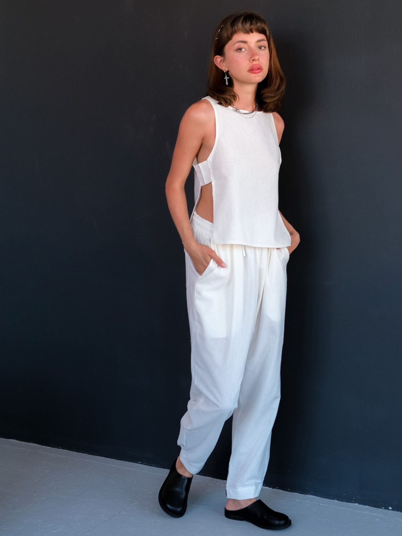 Штани повсякденні IJ модель Копія_lipuchki-linen-milk Фото