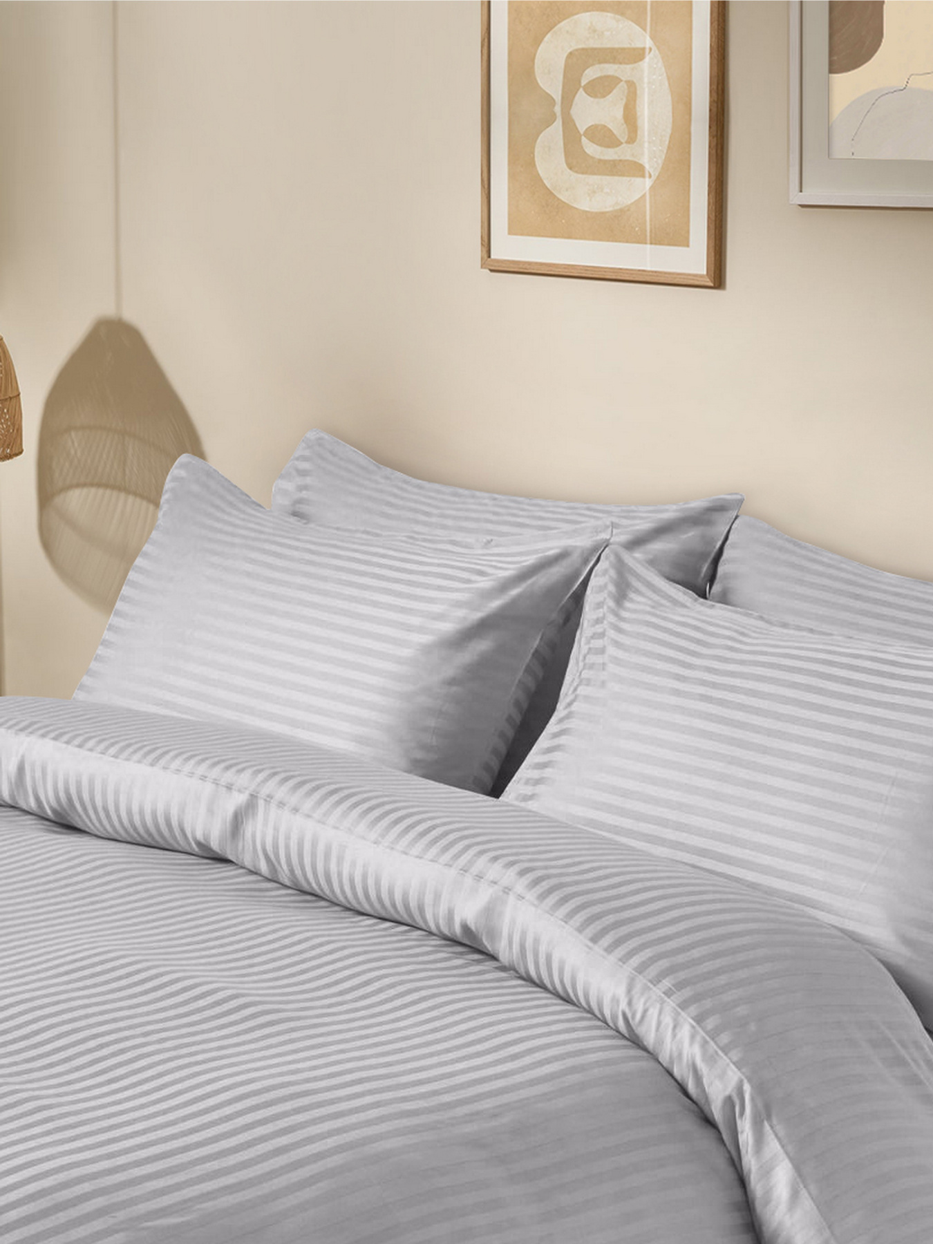 Набор наволочек сатин на подушку SILVER Cosas модель SetPillow_StrSatin_09Silver_40x60 Фото