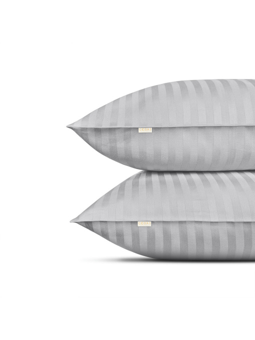 Набор наволочек сатин на подушку SILVER Cosas модель SetPillow_StrSatin_09Silver_40x60 Фото