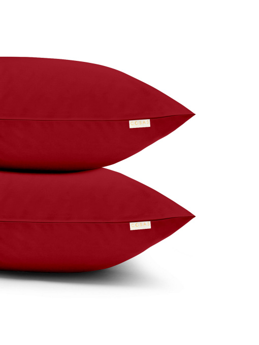 Набір наволочок на подушку BURGUNDY Cosas модель SetPillow_80RanforsBurgundy_40x60 Фото