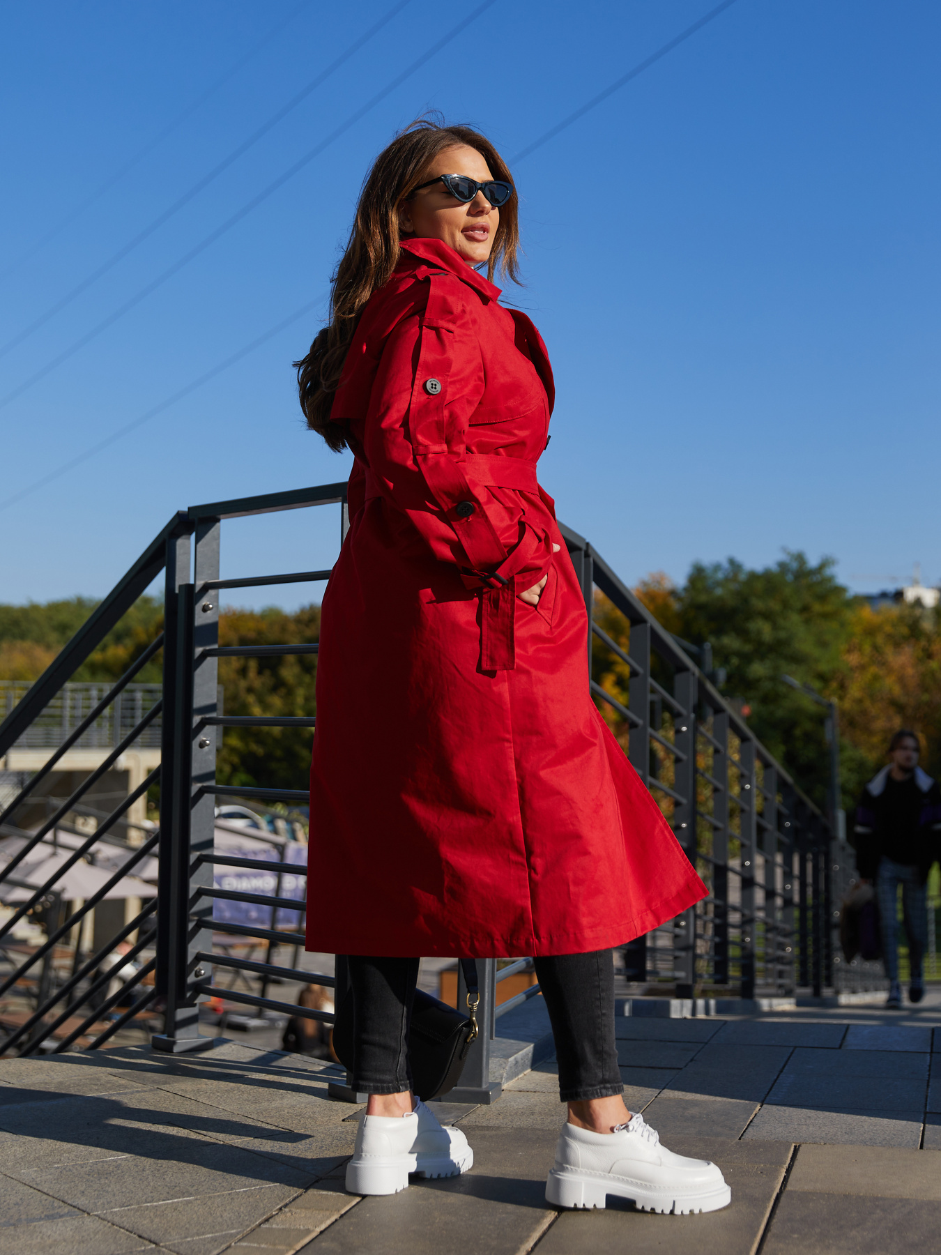 Тренч MilaNova модель Плащ Q-44 красный Фото