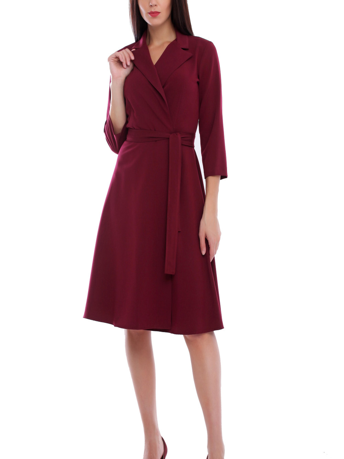 Платье миди LadyLike модель ll166320068-bordovyj Фото