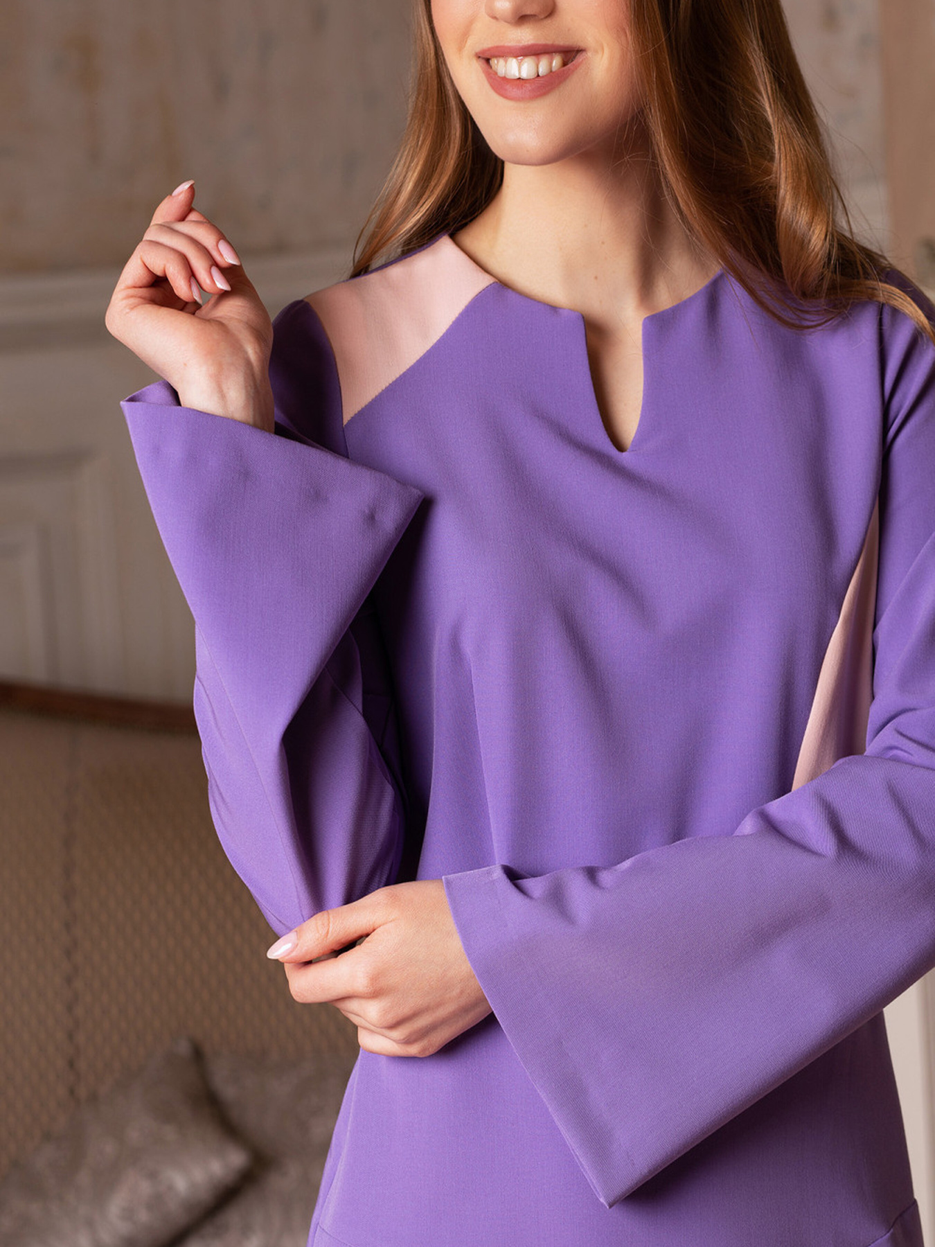 Платье миди LadyLike модель ll177220069-fioletovyj Фото