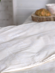 Комплект постельного белья белого цвета с орнаментом из сатина Ecotton модель 19582 Комплект постельного белья белого цвета с орнаментом из сатина Ecotton модель 19582 Фото