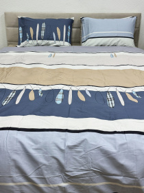 Комплект постільної білизни кремово-синій двосторонній Ecotton модель 23690 Фото