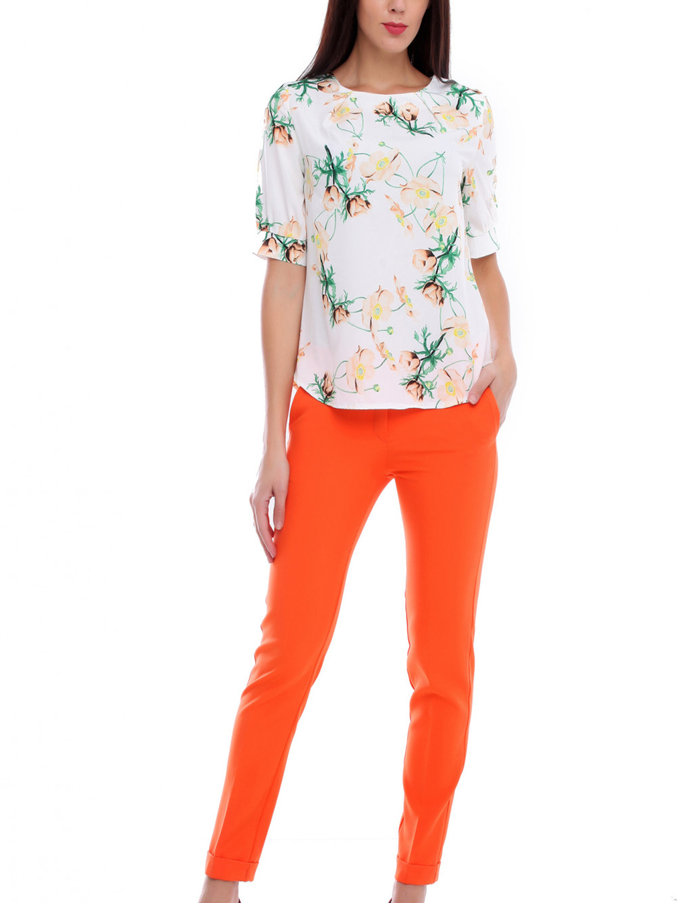 Повседневные штаны LadyLike модель ll94420037-pomaranchevij Фото