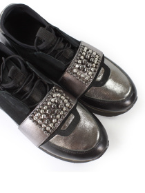 Кроссовки повседневные It-girl модель D19YA-205black-silver Фото