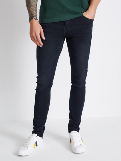 Чоловічі джинси slim fit класичні приталені чорні модель 10037716 - фото