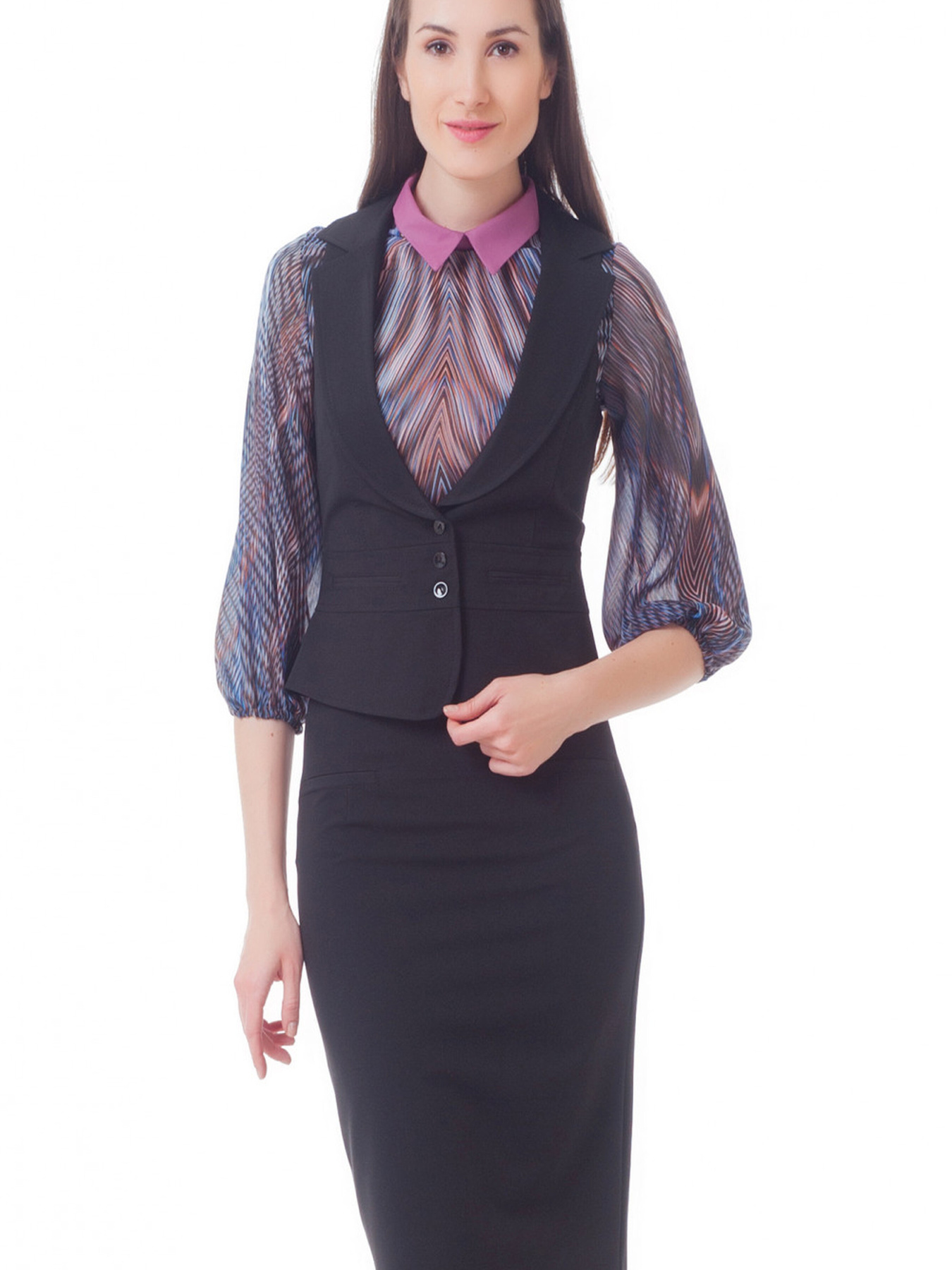 Класичний жилет LadyLike модель ll94820090-chornij Фото